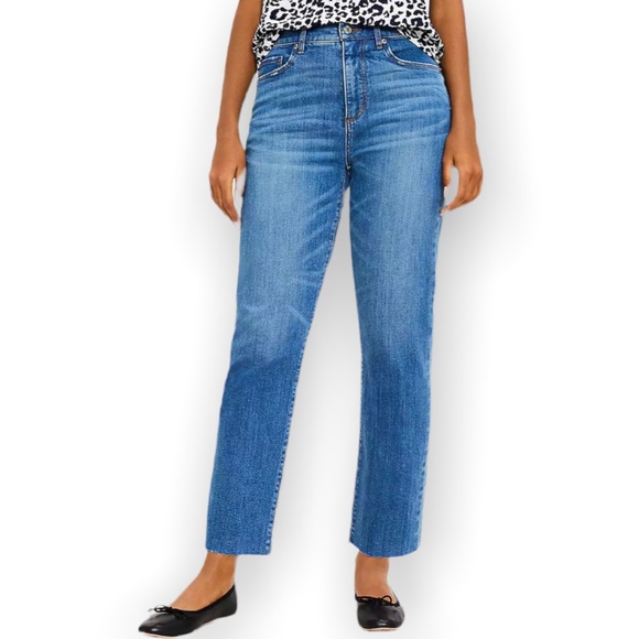 LOFT Denim - Loft Curvy High Waist Straight Crop Jeans